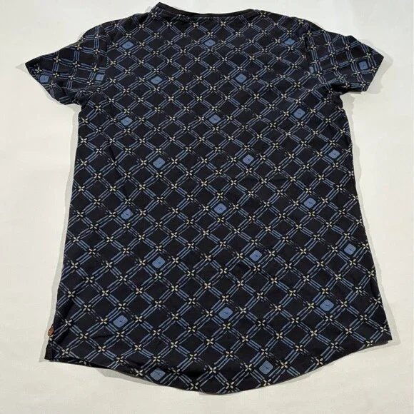 Scotch & Soda Men's Cotton Jersey Crew Neck Geometric Blue AOP Printed T-Shirt L - Picture 10 of 12
